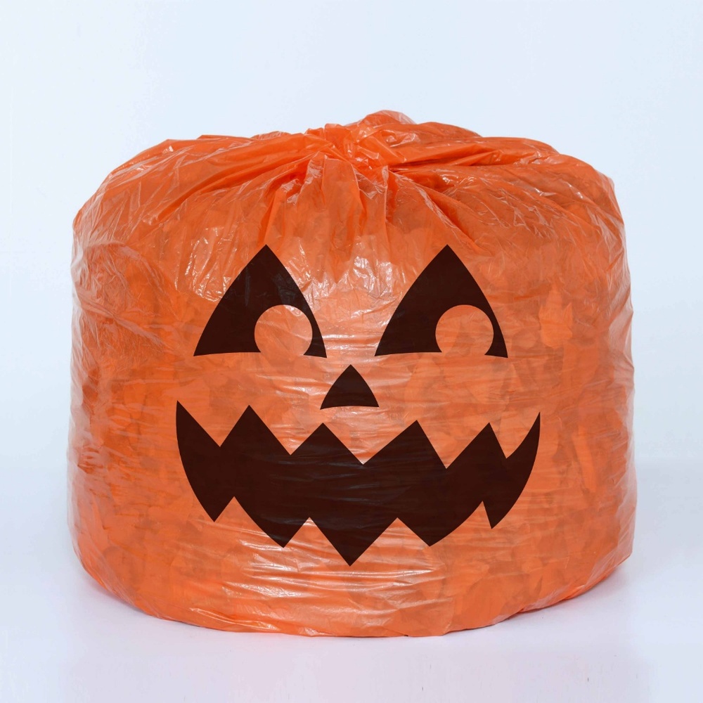 Halloween Leaf Bags Stuff A Pumpkin Jack-O-Lantern